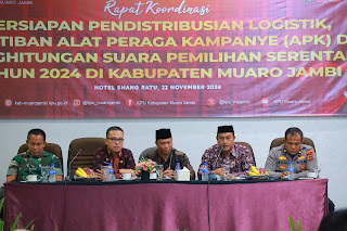 Waka I DPRD Kab. Muaro jambi menghadiri persiapan pendistribusian logistik pilkada serentak tahun 2024
